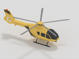 low poly helicopter game ready 3D मॉडल