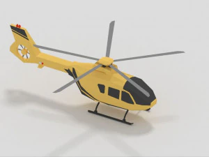 low poly helicopter game ready 3D Model
