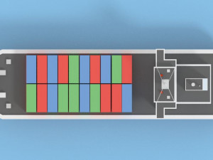 low poly cargo ship game ready Model 3D