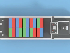low poly cargo ship game ready 3D Model