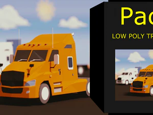 low poly truck usa pack 3D Model