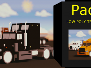 low poly truck usa pack 3D Модель