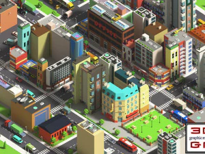 simplepoly city - low poly assets low-poly 3D Model