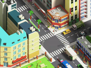 simplepoly city - low poly assets low-poly 3D Model