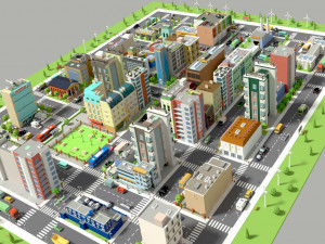 simplepoly city - low poly assets low-poly 3Dモデル