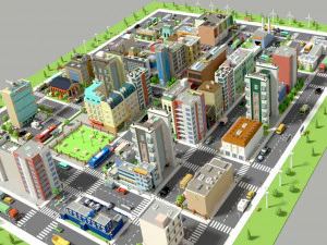simplepoly city - low poly assets low-poly 3D Model