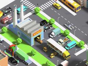 simplepoly city - low poly assets low-poly 3Dモデル