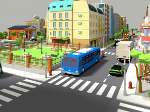 simplepoly city - low poly assets low-poly 3D Model