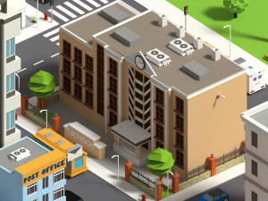 simplepoly city - low poly assets low-poly 3Dモデル