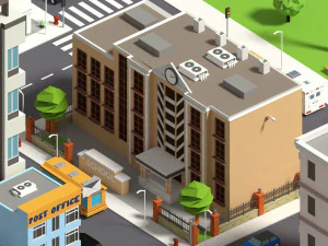 simplepoly city - low poly assets low-poly 3D Model