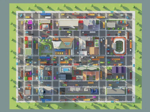 Simple Poly City 2 3D Model