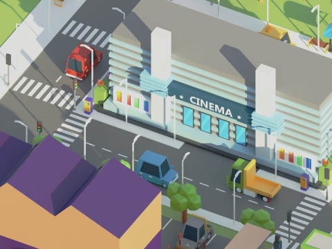 Simple Poly City 2 Model 3D