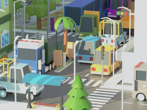 Simple Poly City 2 3D Model