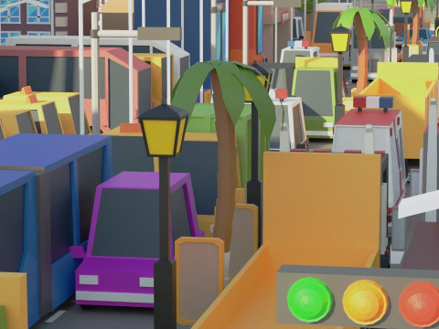Simple Poly City 2 Model 3D