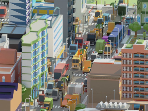 Simple Poly City 2 Model 3D