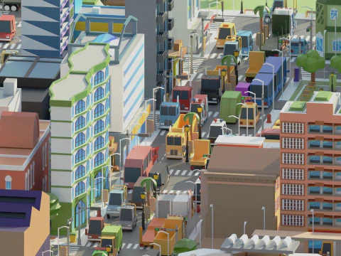 Simple Poly City 2 3D Model