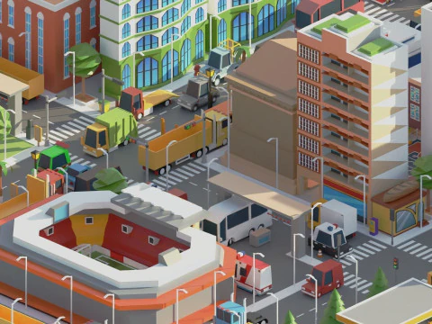 Simple Poly City 2 3D Model