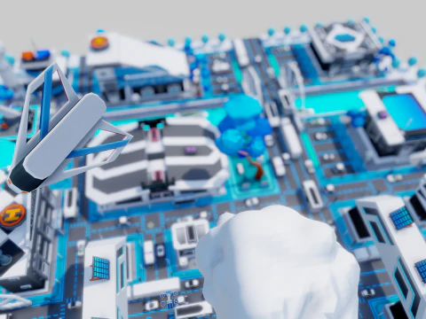 Smart City Low Polly 3D Model
