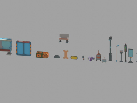Scifi Low Poly Cartoon City 3D Model