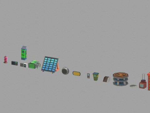 Scifi Low Poly Cartoon City 3D Model