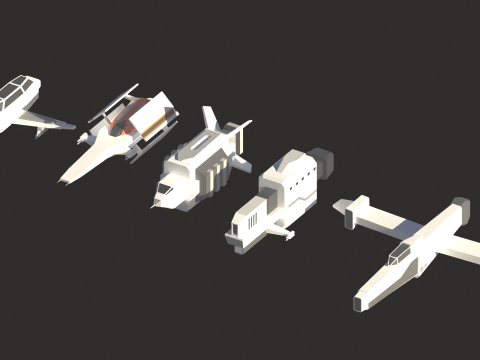 Space Icons Low-poly 3D Модель
