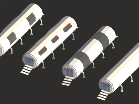 Space Icons Low-poly 3D Модель