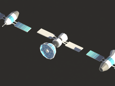 Space Icons Low-poly 3D Модель