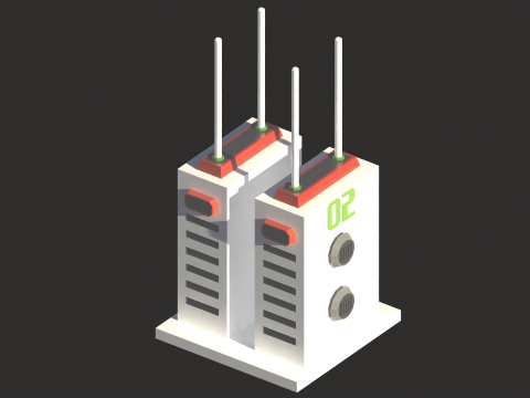 Space Icons Low-poly 3D Модель