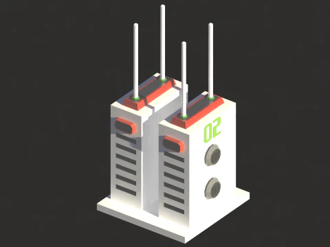 Weltraumsymbole Low-Poly 3D Modell