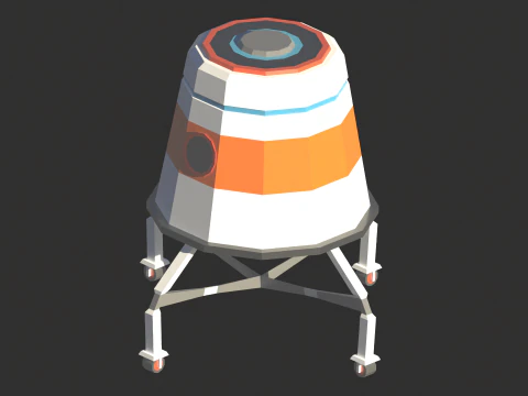 Weltraumsymbole Low-Poly 3D Modell