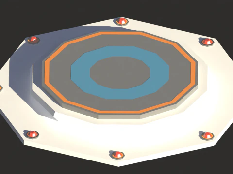 Weltraumsymbole Low-Poly 3D Modell