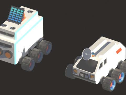Space Icons Low-poly 3D Модель
