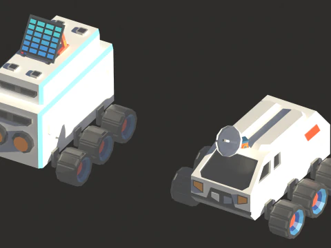 Weltraumsymbole Low-Poly 3D Modell