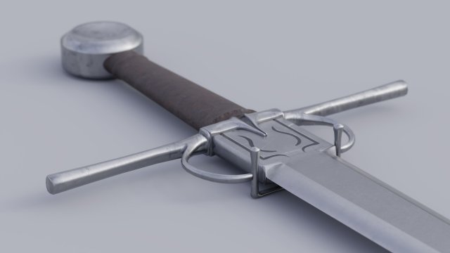 medieval arming sword vr - ar - low-poly Modèle 3D .c4d .max .obj .3ds .fbx .stl .blend 