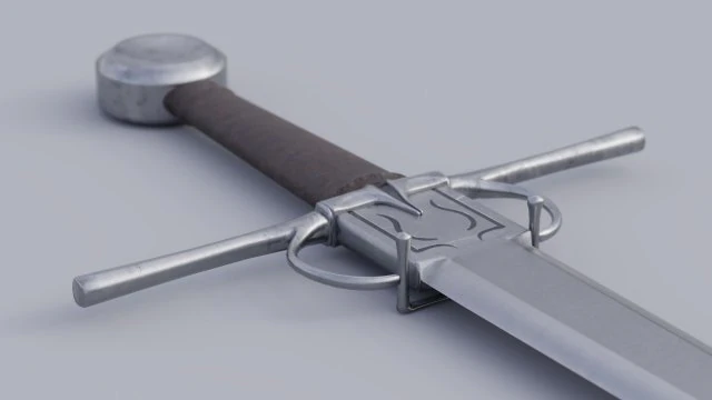 medieval arming sword vr - ar - low-poly 3D Model .c4d .max .obj .3ds .fbx .stl .blend 