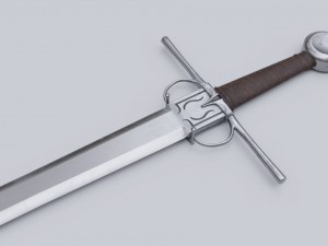 medieval arming sword vr - ar - low-poly Modèle 3D