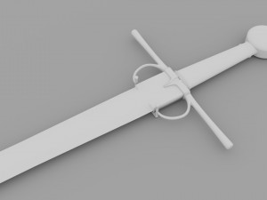 medieval arming sword vr - ar - low-poly Modèle 3D