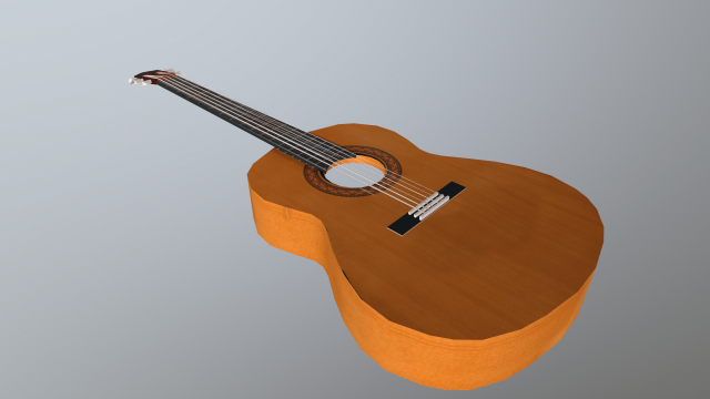 guitarclassiclowpoly 3D 模型 .c4d .max .obj .3ds .fbx .stl .blend 