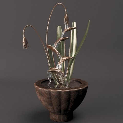 fountain flowerpot 3D Model .c4d .max .obj .3ds .fbx .stl .blend 