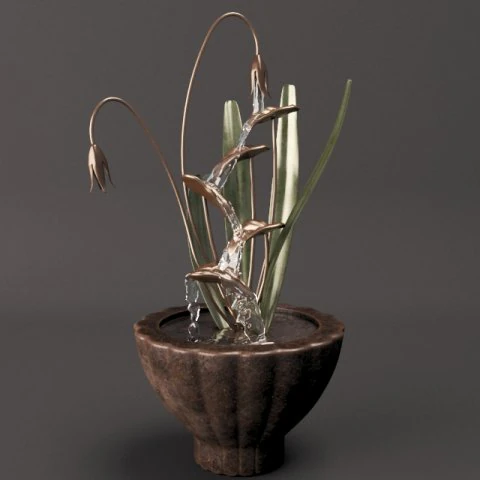 fountain flowerpot 3D Model .c4d .max .obj .3ds .fbx .stl .blend 