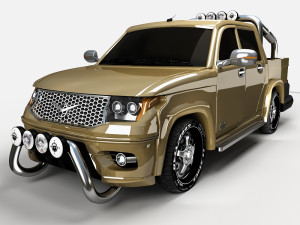 uaz pickup Model 3D