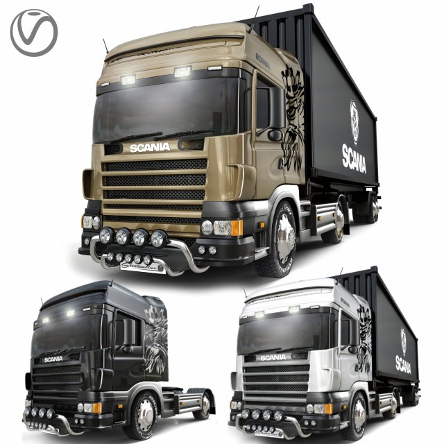 scania 3D Model .c4d .max .obj .3ds .fbx .stl .blend 