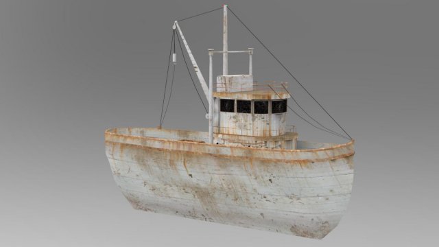 rusty fishing boat Modelo 3D .c4d .max .obj .3ds .fbx .stl .blend 