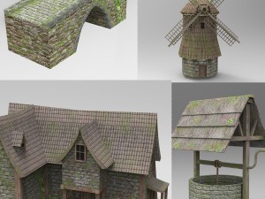 medieval buildings 3D Model