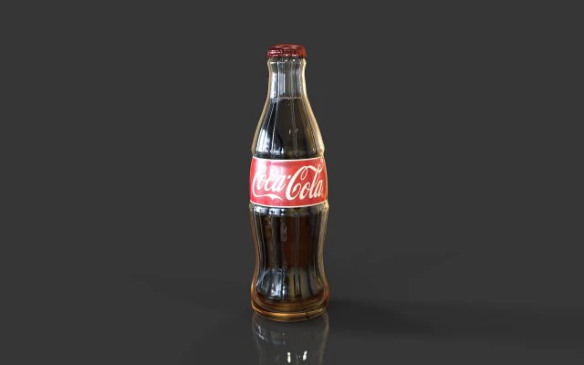 bottle glass cocacola 3D Model .c4d .max .obj .3ds .fbx .stl .blend