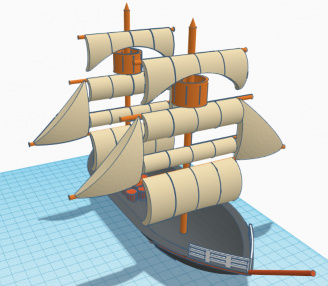 cool boat 3D Модель .c4d .max .obj .3ds .fbx .stl .blend