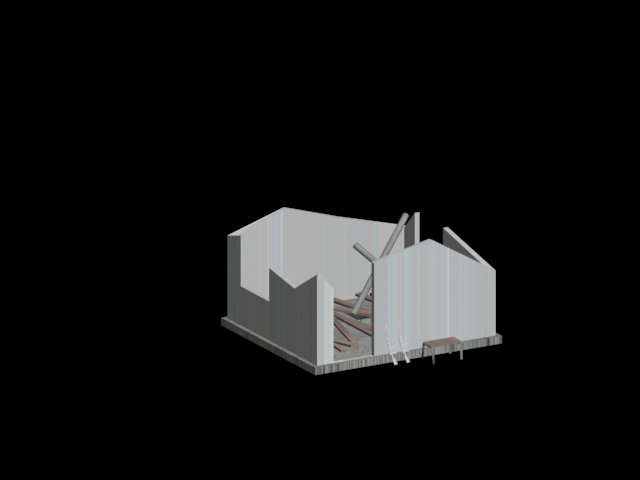 destroyed house Modelo 3D .c4d .max .obj .3ds .fbx .stl .blend 