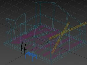 zerst&ouml;rtes Haus 3D Modell