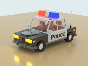 low poly police car 3D Model