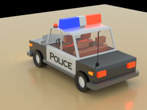 low poly police car 3D Model